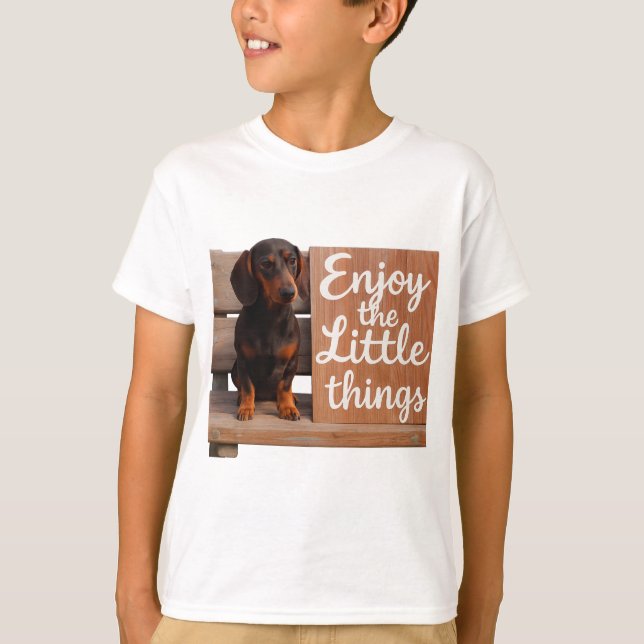 Enjoy the little things: Dachshund  T-Shirt (Vorderseite)