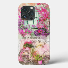 Enjoy The Ride Watercolor Bicycle With Flowers Case-Mate iPhone Hülle