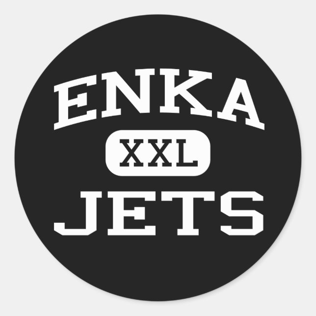 Enka - Jets - High School - Candler North Carolina Runder Aufkleber (Vorderseite)