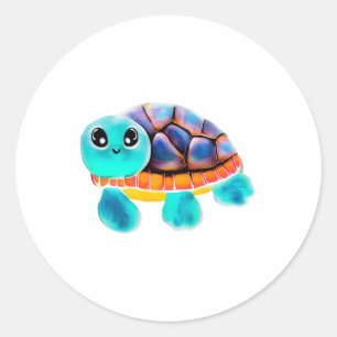 Enkaustische Malschildkröte Copy Runder Aufkleber
