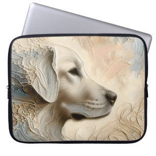 Enkaustischer Paint Portait eines Golden Retriever Laptopschutzhülle