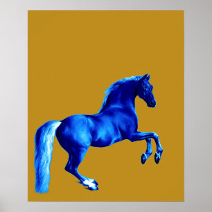 Enkel des Godolphin Arabian ... Blaues Pferd Poster