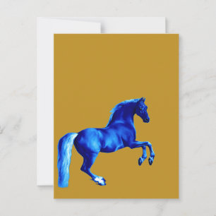 Enkel des Godolphin Arabian ... Blaues Pferd Postkarte