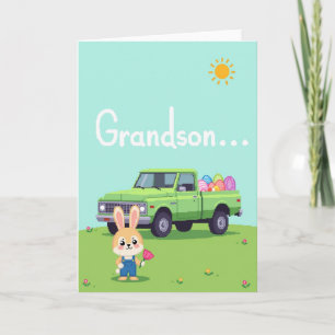 Enkel Hase LKW Ei Karte