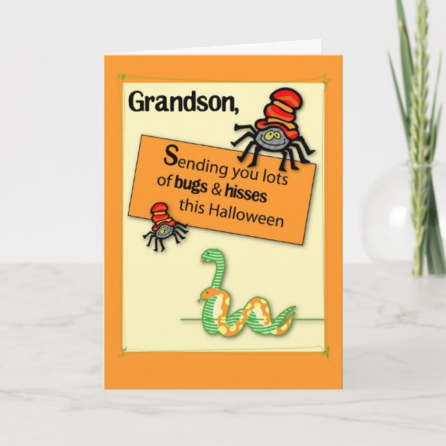 Enkel hört ab und zischt Halloween Karte (Vorderseite)