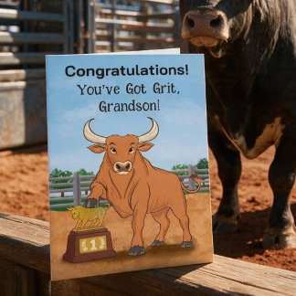 Enkel Junior Bull Riding Champion Herzlichen Glück Karte