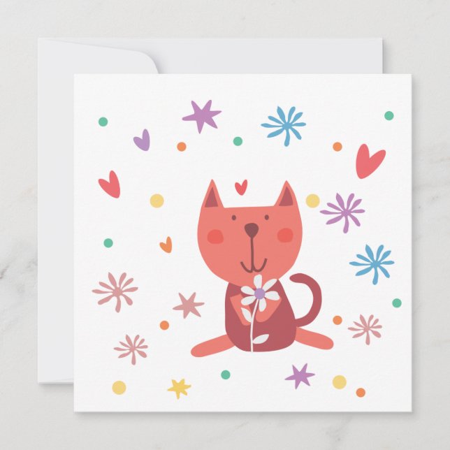 Enkele wenskaart poes 'love from' karte (Vorderseite)