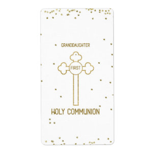 Enkelin Erste Heilige Kommunion Goldfarbener Kreuz