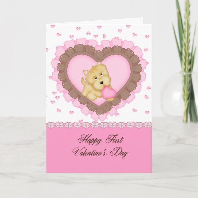Enkelin-erster Valentinsgruß Feiertagskarte (Vorderseite)