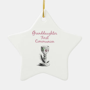 Enkelin-erstes Kommunions-Rosa, Chalice Keramikornament