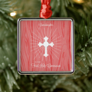 Enkelin Erstkommunion Kreuz und Strahlen Ornament Aus Metall