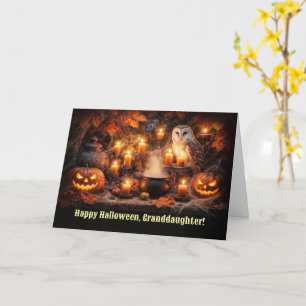 Enkelin Frohes Halloween Eulen und Kürbisse Karte