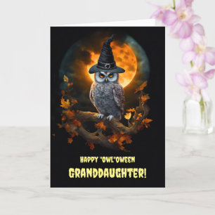 Enkelin Frohes Halloween mit süßer Eule Karte
