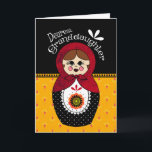 Enkelin-Geburtstag Babushka Puppe Karte<br><div class="desc">Eine bunte Hand gezeichnete babushka Puppe für eine liebe Enkelin.</div>