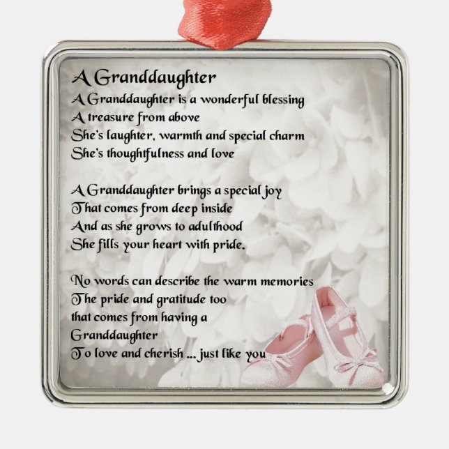 Enkelin-Gedicht - Ballett-Schuh-Entwurf Silbernes Ornament (Vorne)