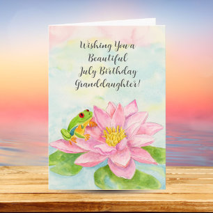 Enkelin Glücklicher Juli-Geburtstag mit Wasserlili Karte