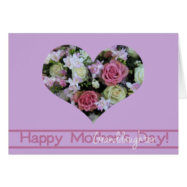 Enkelin Happy Mother Day Rose Card (Vorderseite (Horizontal))