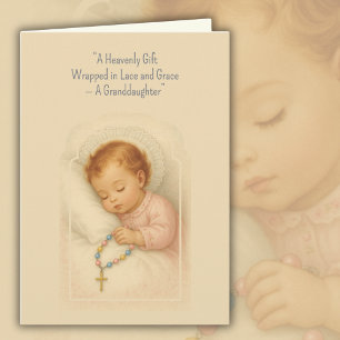 Enkelin Katholischer Rosenkranz Baby Mädchen Karte