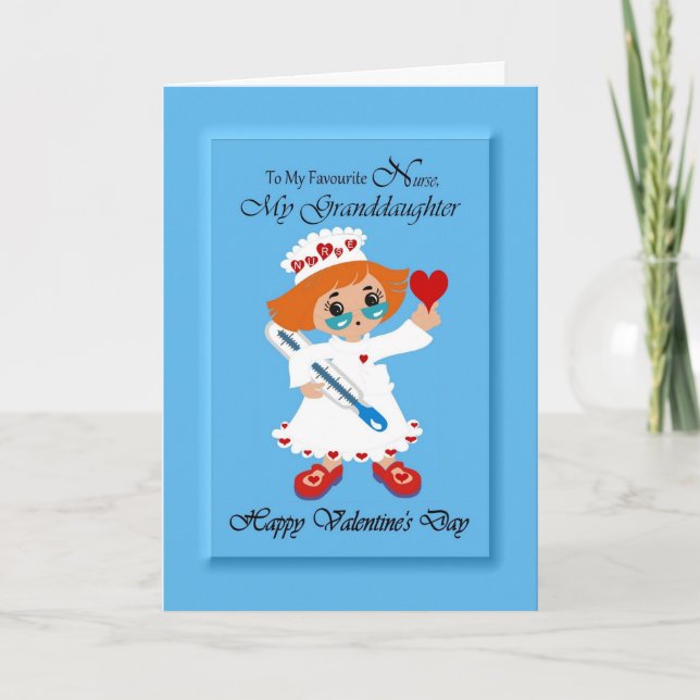 Enkelin / Krankenschwester - Glücklicher Valentins Feiertagskarte (Vorderseite)