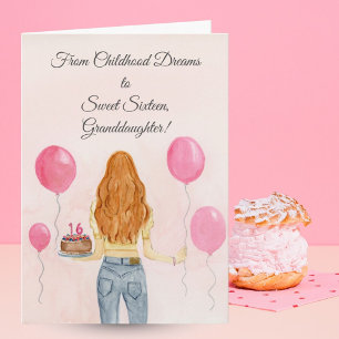 Enkelin Sweet Sixteen Mädchen Jeans Feier Karte