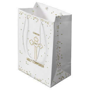 Enkelkind Erste Heilige Kommunion Goldene Kreuz Mittlere Geschenktüte