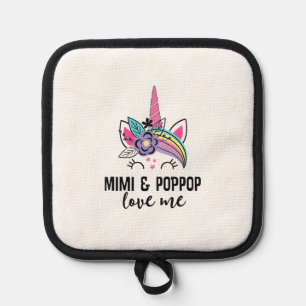 Enkelkind Mädchen Unico liebt Mimi und PopPop Topflappen