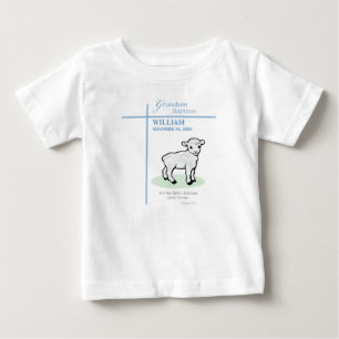 Enkelkind Tauf Blau Lamm Personalisiert Baby T-shirt