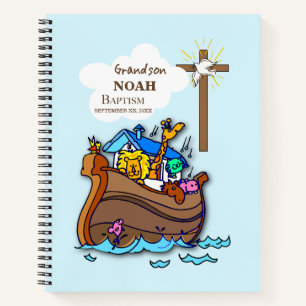 Enkelkind Taufgeschenk Noahs Arche Personalisiert Notizbuch