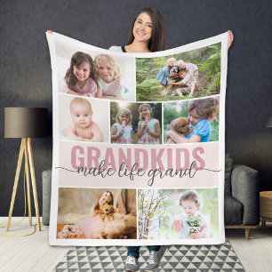 Enkelkinder machen das Leben großartig 7-Foto-Coll Fleecedecke