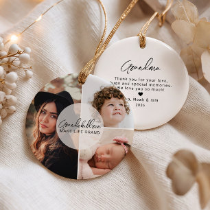 Enkelkinder machen das Leben großartig Oma 3 Foto Keramik Ornament
