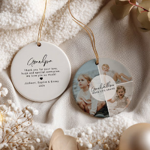 Enkelkinder machen das Leben großartig Opa 3 Foto Keramik Ornament