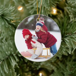 Enkelkinder Zwei Foto Familie Weihnachten Andenken Keramik Ornament