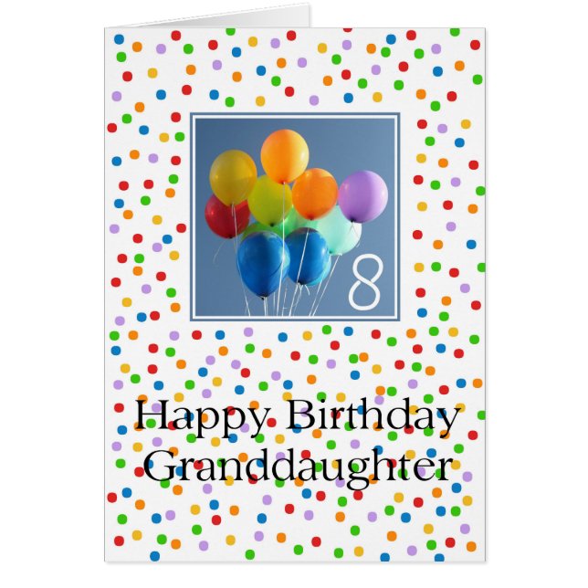 Enkeltochter 8. Geburtstag bunte Ballons (Vorne)