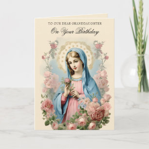 Enkeltöchter Geburtstag Religiöse Blumenschrift Karte