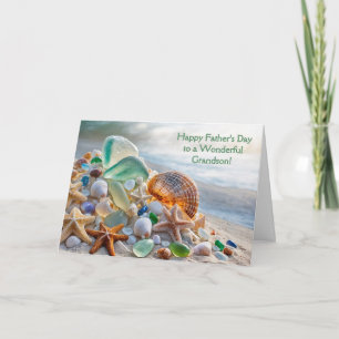 Enkelväter mit Strandmuscheln Meer Karte