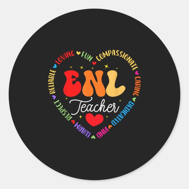 Enl Teacher Squad English New Language Squad Crew Runder Aufkleber (Vorderseite)