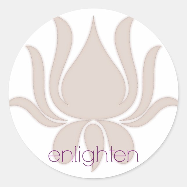 Enlighten Lotus Runder Aufkleber (Vorderseite)