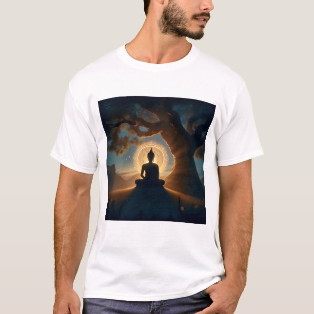 Enlightenment Under Bodhi Tree - Buddha Meditation T-Shirt (Vorderseite)