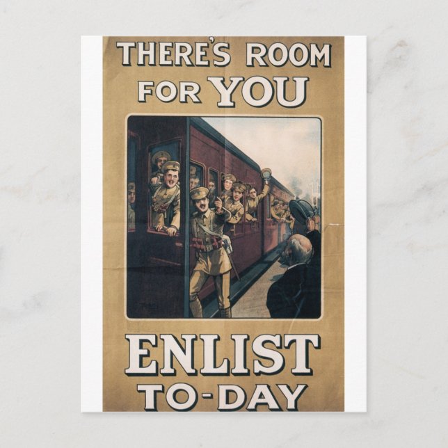 "Enlist" Old U.S. Military Poster circa 1915 Postkarte (Vorderseite)