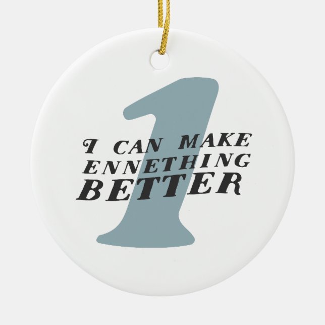Enneagram 1 lustige Weihnachtsverzierung Keramik Ornament (Vorne)