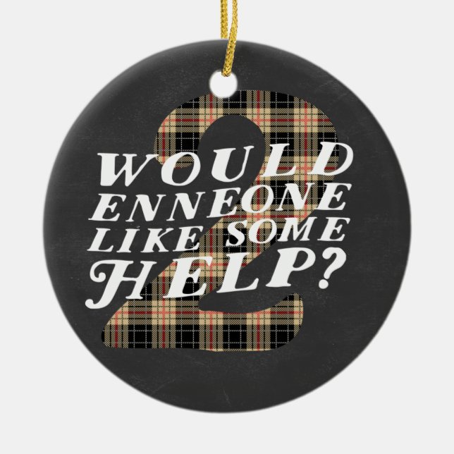 Enneagram 2 Weihnachtsthemenorientierte Verzierung Keramik Ornament (Vorne)