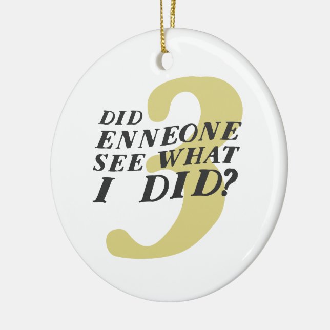 Enneagram 3 lustige Weihnachtsverzierung Keramik Ornament (Links)