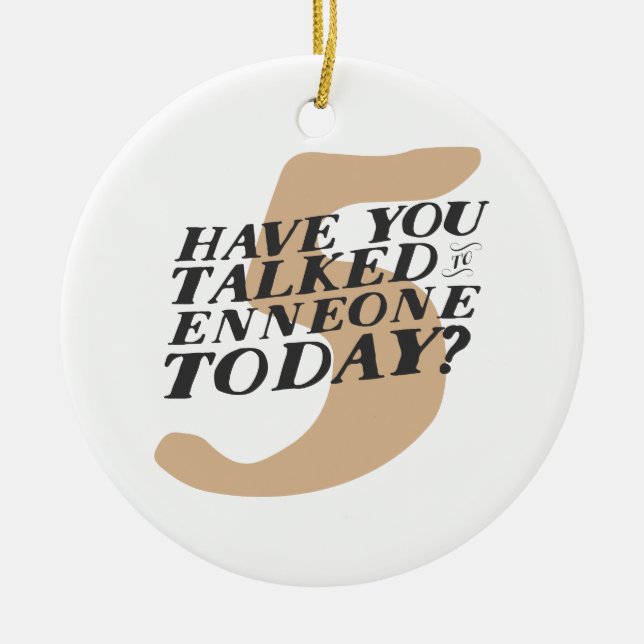 Enneagram 5 lustige Weihnachtsverzierung Keramik Ornament (Vorne)