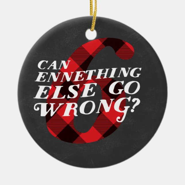 Enneagram 6 lustiges Weihnachtsthemenorientierte Keramik Ornament (Vorne)