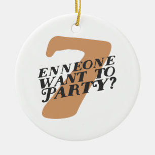 Enneagram 7 lustige Weihnachtsverzierung Keramik Ornament