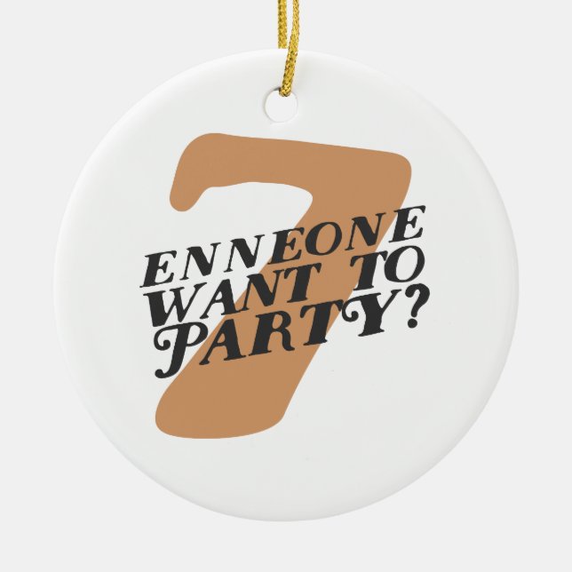 Enneagram 7 lustige Weihnachtsverzierung Keramik Ornament (Vorne)