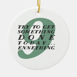 Enneagram 9 lustige Weihnachtsverzierung Keramik Ornament