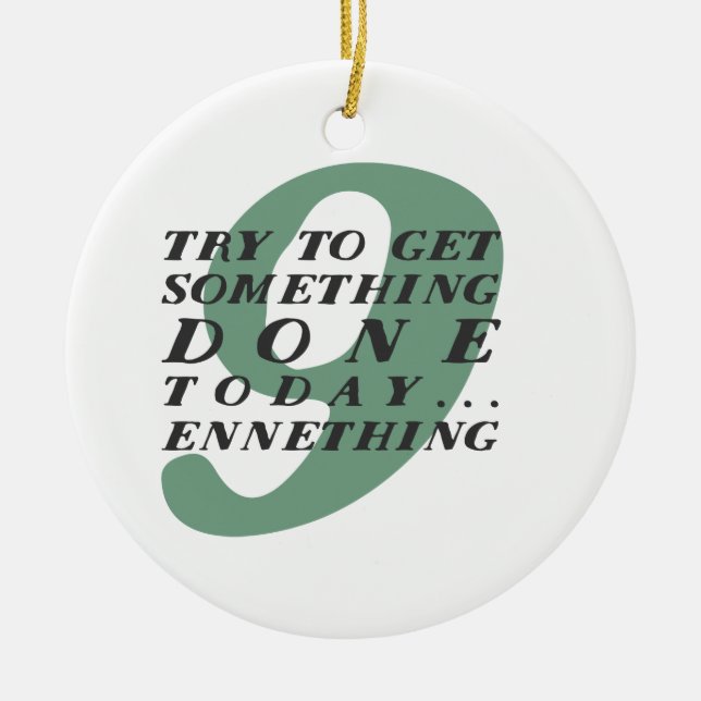Enneagram 9 lustige Weihnachtsverzierung Keramik Ornament (Vorne)