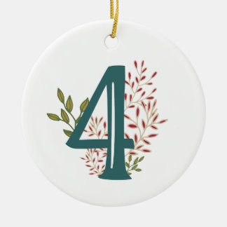 Enneagram Art 4 Blumenweihnachtsverzierung Keramik Ornament