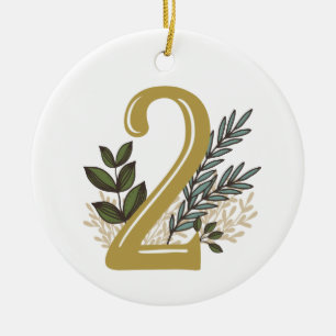 Enneagram Art - Blumenverzierung des weihnachten2 Keramik Ornament